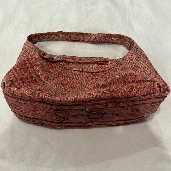 Jessica Simpson Handbags - JESSICA SIMPSON Faux Leather Embossed Crocodile Hobo Shoulder Handbag -rusty red